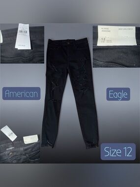 NWT American Eagle high rise black jeggings size 12 regular